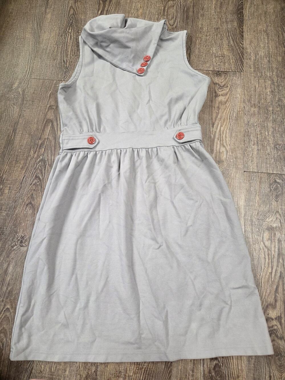 Matilda Jane Secret Fields Gray Beeches Sleeveless Jumper Dress Medium AD16162